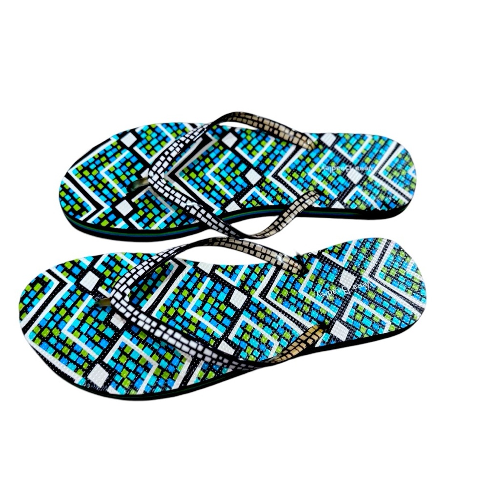 Vera Bradley Women's Multicolor Geometric Flip Flops NWOT 9/10